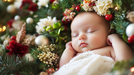 little girl decorating christmas tree