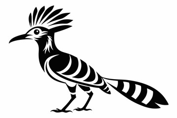hoopoe bird line art silhouette vector illustration