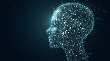 Obraz premium Digital Art: Futuristic Profile of a Woman