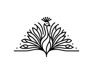 Peacock logo design icon symbol vector illustration. Peacock bird vector template.