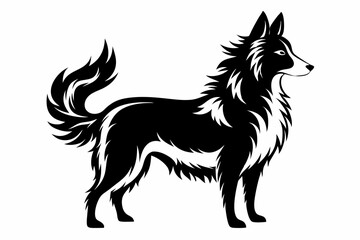 Fototapeta premium lassie dog line art silhouette vector illustration