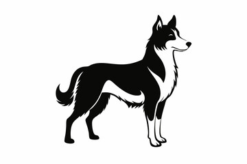 Obraz premium lassie dog line art silhouette vector illustration
