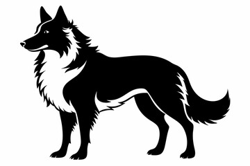lassie dog line art silhouette vector illustration