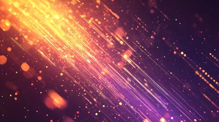 Obraz premium Glowing lines of light and particles across a dark background