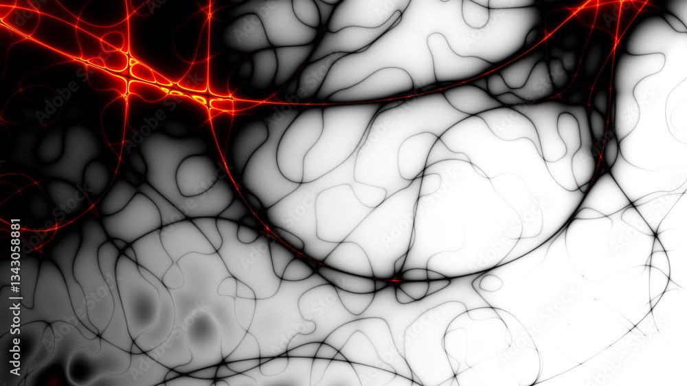 Poster red futuristic technology background with organic motion. energy overlay lines background