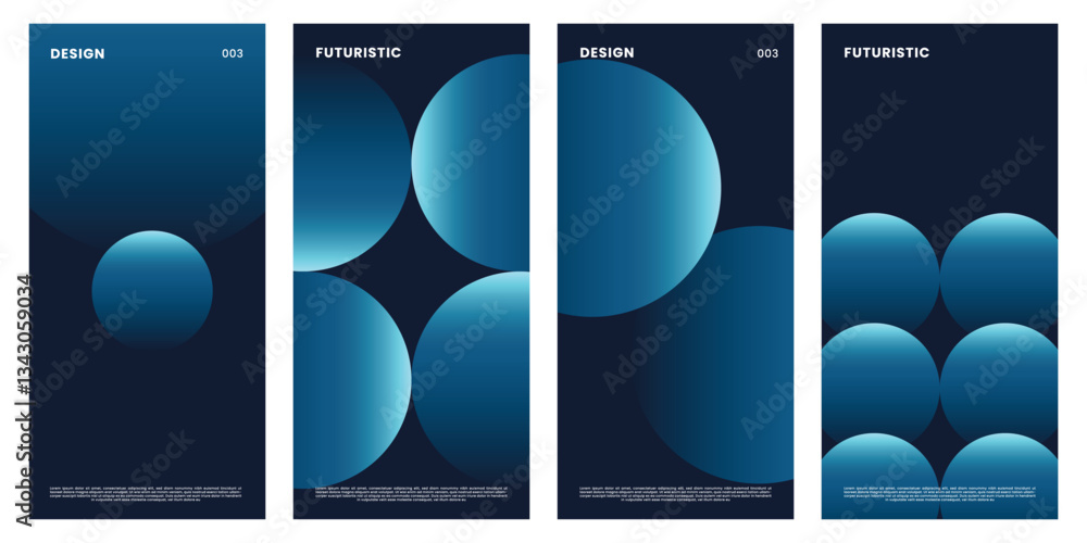 Poster abstract minimalist gradient poster template background vector set.