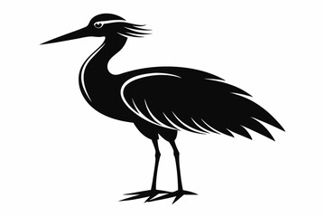 migratory bird line art silhouette vector illustration