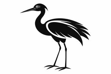 migratory bird line art silhouette vector illustration