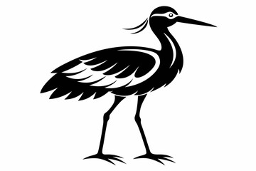 migratory bird line art silhouette vector illustration