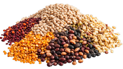 Mixed dried legumes and cereals with transparent background | Transparent PNG --ar 16:9