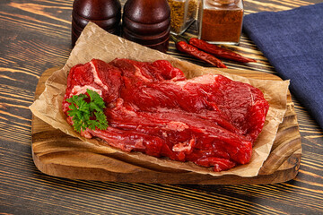 Raw beef meat piece for cooking