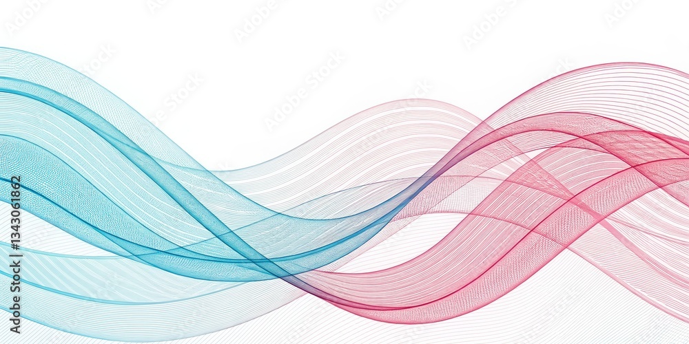 Aufkleber dynamic flow of colorful waves abstract art digital illustration creative environment vibrant viewpo