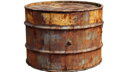 Fototapeta premium old metal barrel oil with transparent background, with transparent PNG | Transparent PNG --ar 16:9
