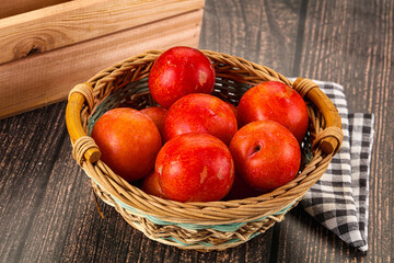 Fresh sweet juicy  purple plums