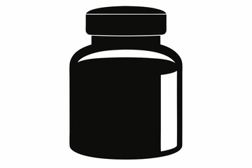 pills bottle line art silhouette vector illustration