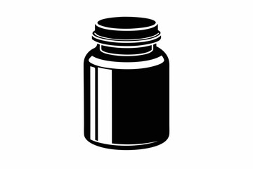pills bottle line art silhouette vector illustration