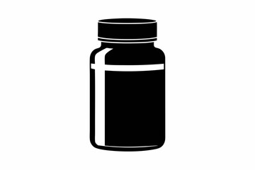 pills bottle line art silhouette vector illustration