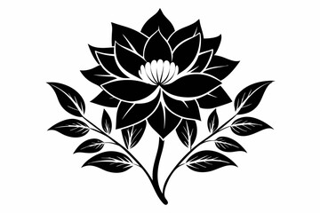 plant blossom flower line art silhouette vector illustration