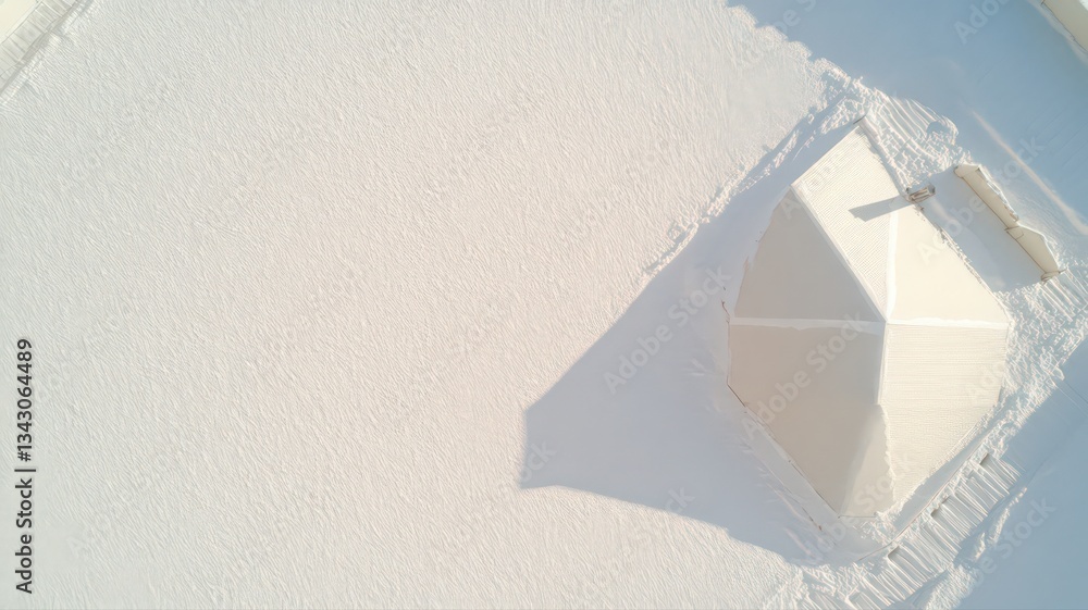 Aufkleber white structure embedded in textured white surface high angle view