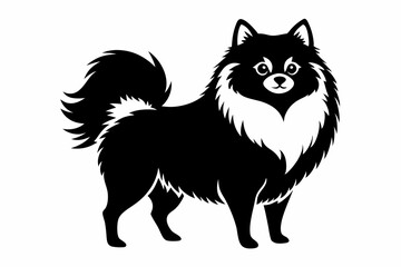 pomeranian line art silhouette vector illustration