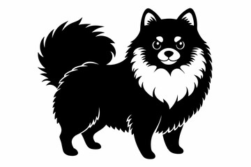 Fototapeta premium pomeranian line art silhouette vector illustration