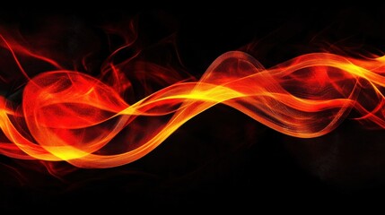 Obraz premium Captivating Wave of Bright Flames on a Dark Background