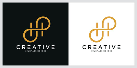 Letter H Infinity logo vector template.