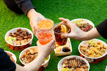 picnic with takeawy food