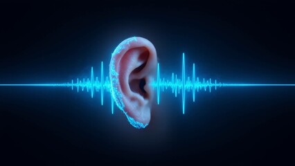 Futuristic Ear Digital Health Sound Waves