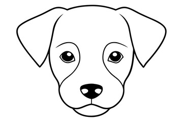 Fototapeta premium puppy head line art silhouette vector illustration