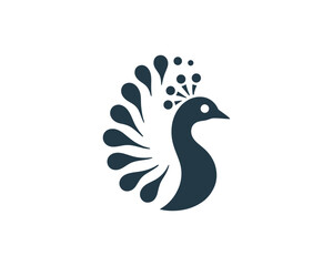 Fototapeta premium Peacock logo design icon symbol vector illustration. Peacock bird vector template.