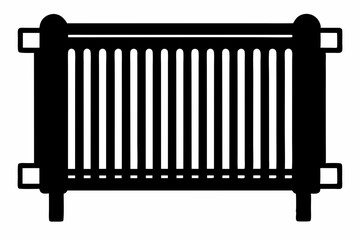 radiator line art silhouette vector illustration