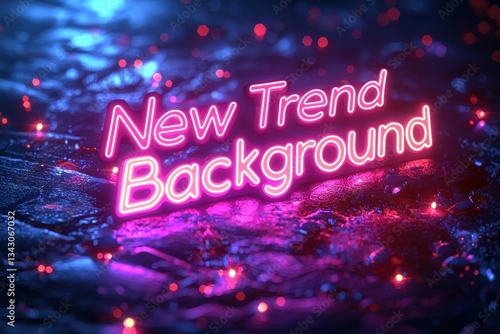 Aufkleber neon text graphic with vibrant colors and modern design elements in a dark setting