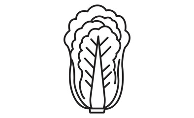 シンプルなレタスの線画イラストアイコン
