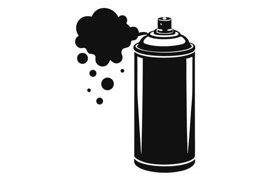 spray paint can line art silhouette vector illustration