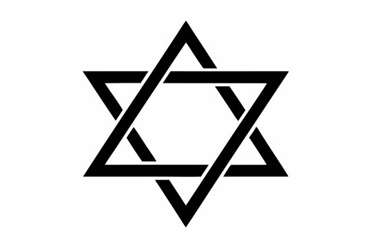 black star of david on white clip art preview