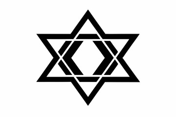 Fototapeta premium star of david line art silhouette vector illustration