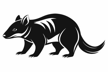 tasmanian line art silhouette vector illustration