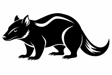 tasmanian line art silhouette vector illustration