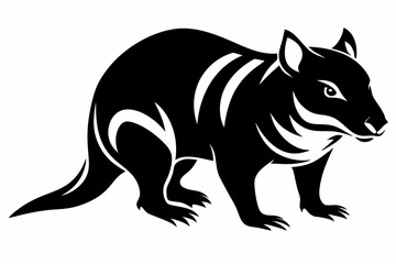 tasmanian line art silhouette vector illustration