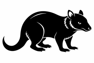 tasmanian line art silhouette vector illustration