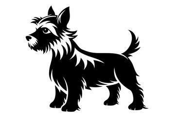 terrier line art silhouette vector illustration