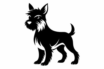 terrier line art silhouette vector illustration