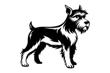 terrier line art silhouette vector illustration