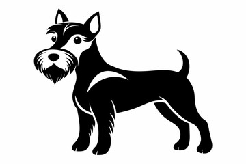 terrier line art silhouette vector illustration