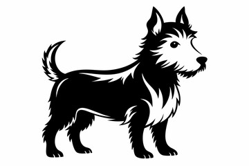 terrier line art silhouette vector illustration