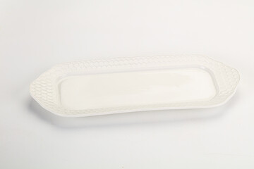 White ceramic empty plate dishware