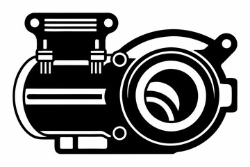 throttle body line art silhouette vector illustration