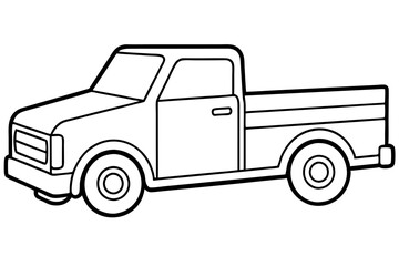 truck line art silhouette vector illustration