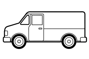 truck line art silhouette vector illustration